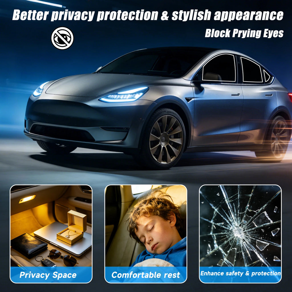 Car Pre-Cut Window Tint for Tesla Model 3/Y/S/X Cybertruck Automotive Window Tint Sun Protection Film Complete Customized Kit