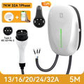 JDMEX Type2 EV Charging Station 7KW 32A 1Phase Fast Charging TYPE1 GBT Car Charger EVSE Wallbox Charger 5Mfor Electric Vehicle