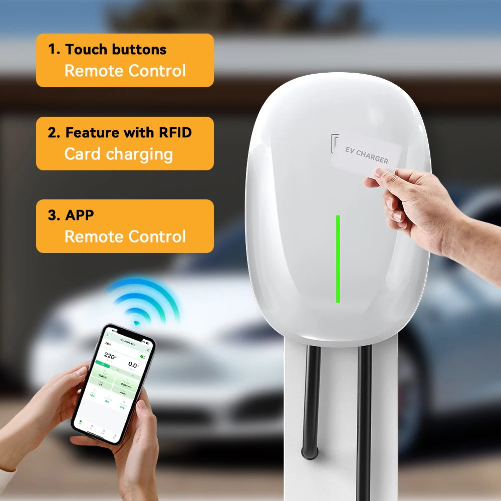 JDMEX Type2 EV Charging Station 7KW 32A 1Phase Fast Charging TYPE1 GBT Car Charger EVSE Wallbox Charger 5Mfor Electric Vehicle