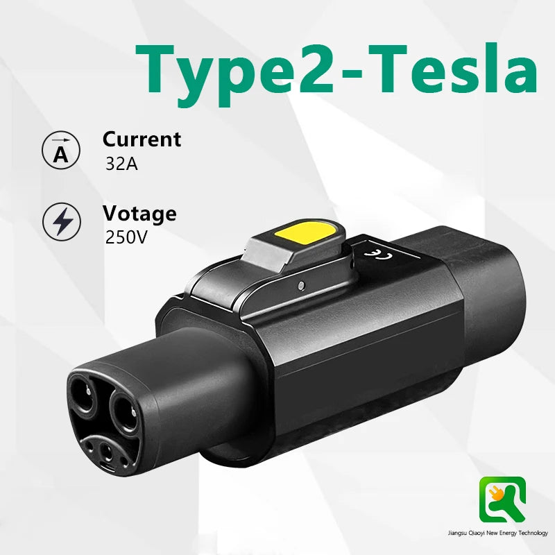 EVqiaoyi TYPE2 To Tesla Adapter 7.2kw TYPE2 Charging Pile to Tesla NACS Car Adaptor Suitable For Model 3/Y/X/S Accessories