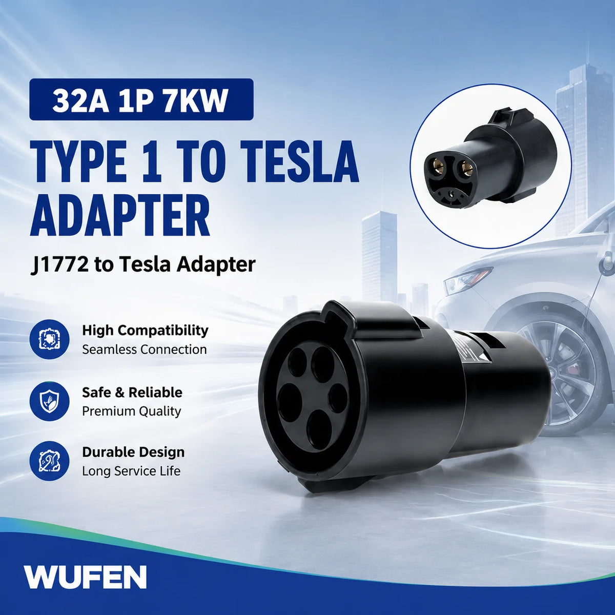 For All Standard EV Charger and EV Charging Adapter Type 1 to Type 2 Adapter Tesla to GBT Converter GBT to J1772 Charger Adapter