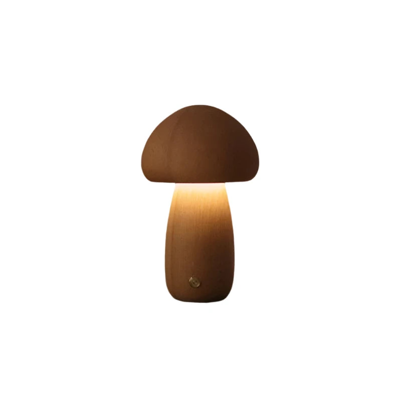 Wooden Mushrooms Night Light Touch