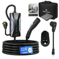 DREAMDASH 32A Level 2 Portable Tesla EV Charger 7.68kW NACS Connector NEMA 14-50 Plug with 5-15 Adapter 25ft ETL Cable Adjustable Current Timing Delay IP67 Waterproof US Stock