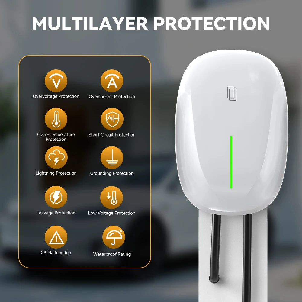 JDMEX Type2 EV Charging Station 7KW 32A 1Phase Fast Charging TYPE1 GBT Car Charger EVSE Wallbox Charger 5Mfor Electric Vehicle