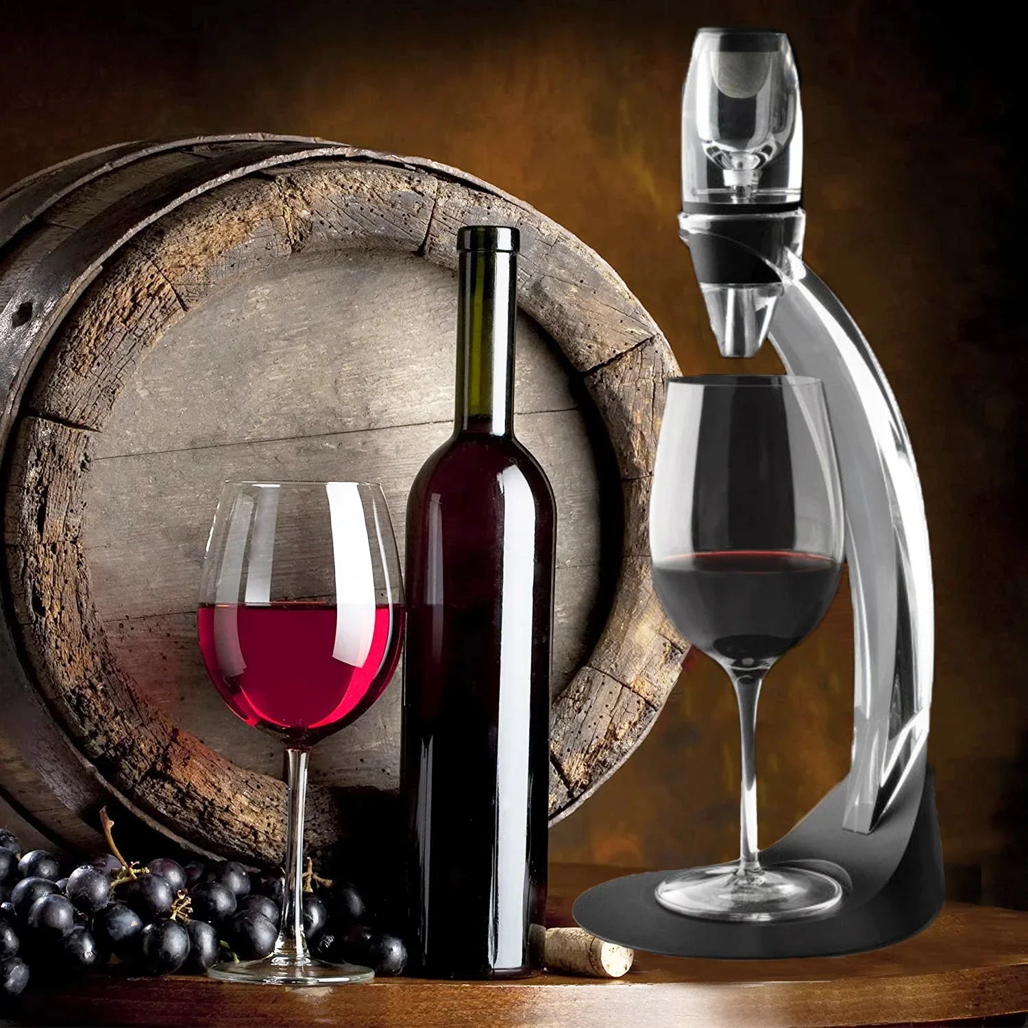 Red Wine Decanter Pourer with Filter Stand