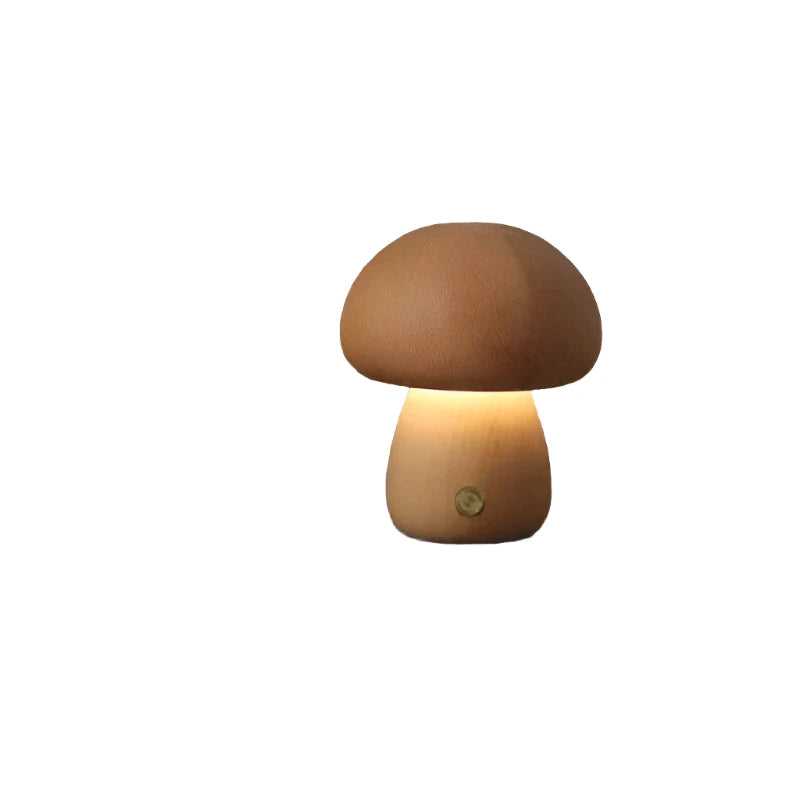 Wooden Mushrooms Night Light Touch