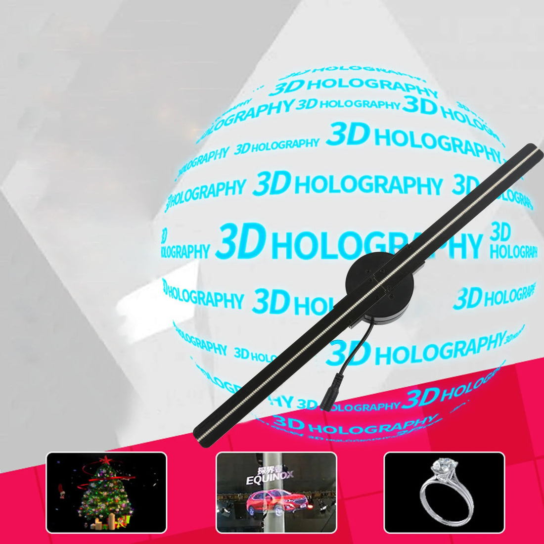 Proyector de ventilador con holograma 3D HD de 42 cm