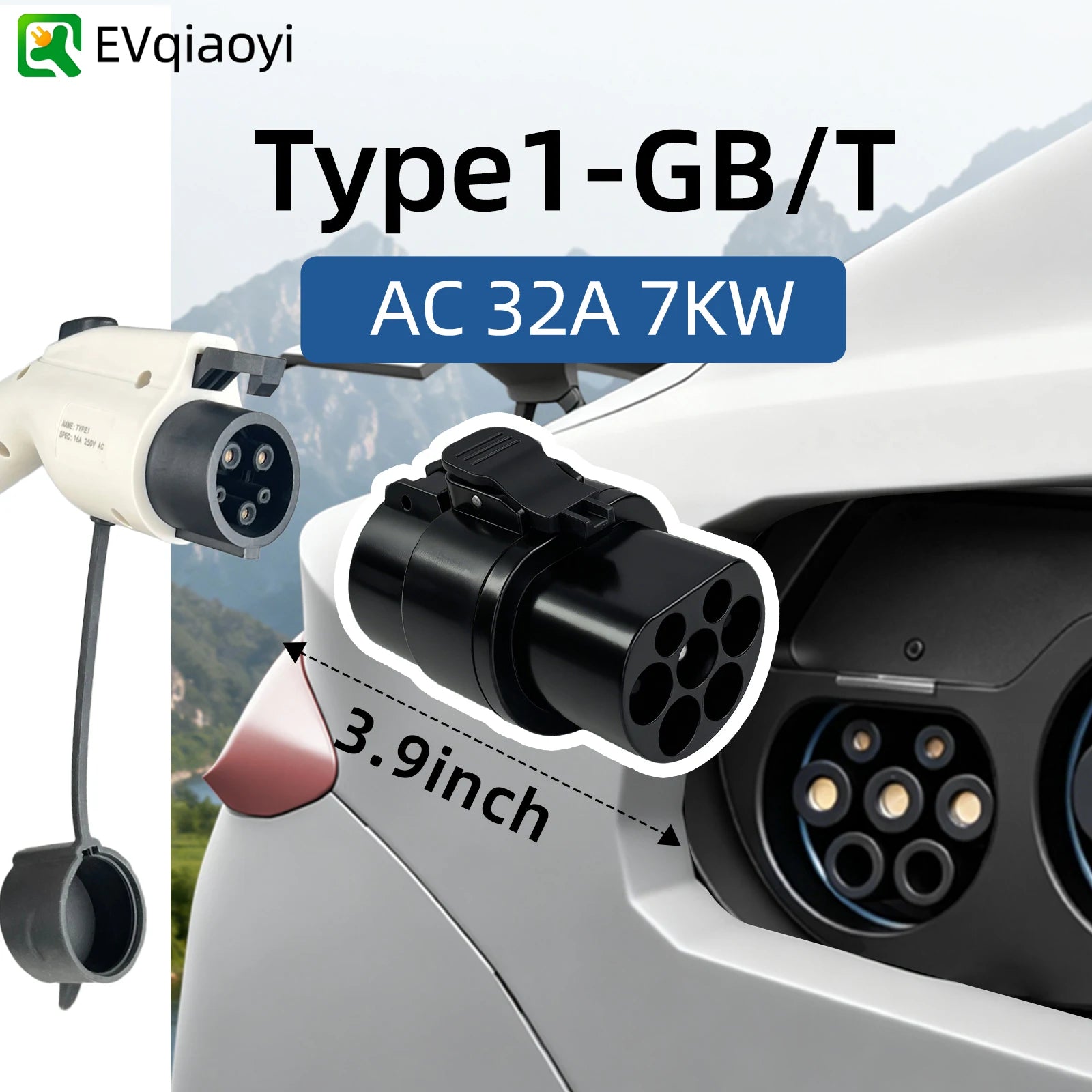 Type1 to GBT EV Charger Adapter 32A Ultra-Small Adaptador EV Charger Connector SAE J1772 Charging for GBT Electric Vehicles