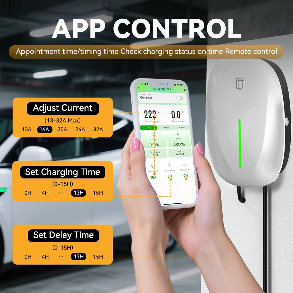 JDMEX Type2 EV Charging Station 7KW 32A 1Phase Fast Charging TYPE1 GBT Car Charger EVSE Wallbox Charger 5Mfor Electric Vehicle