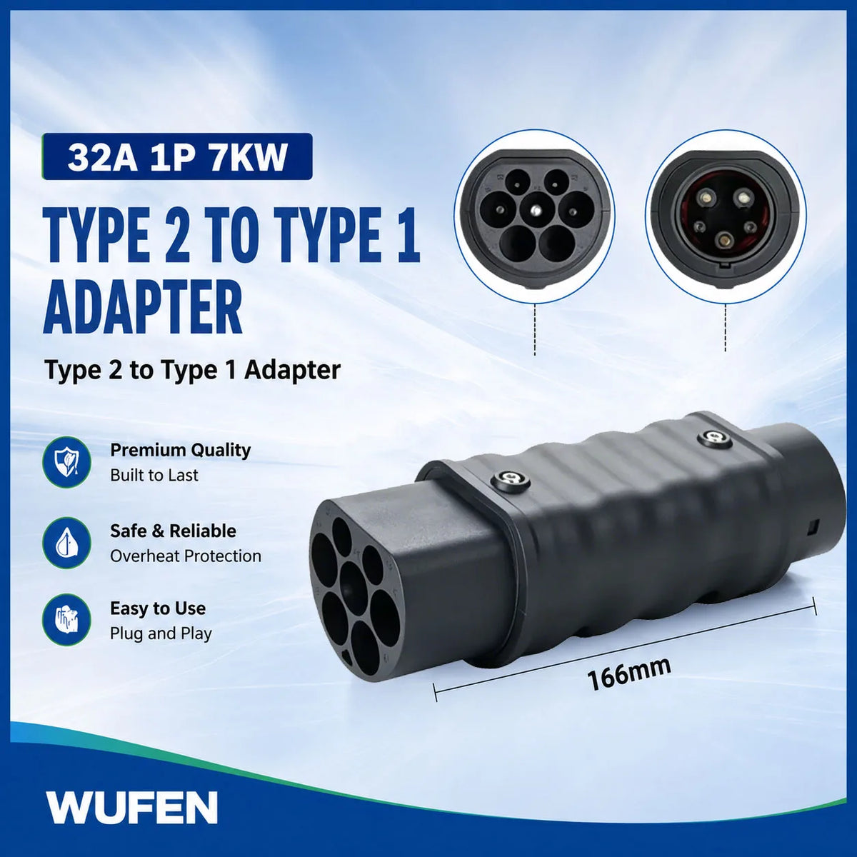 For All Standard EV Charger and EV Charging Adapter Type 1 to Type 2 Adapter Tesla to GBT Converter GBT to J1772 Charger Adapter